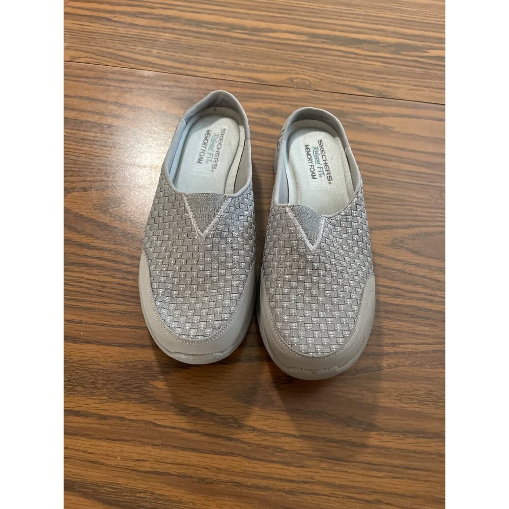 Skechers Relaxed Fit Memory Foam grey slip on shoes size 9